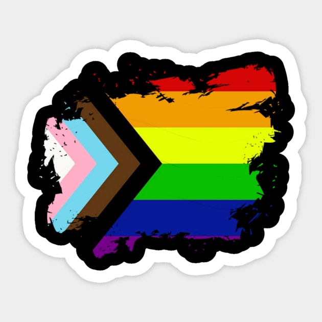 Progress Pride Rainbow Flag For Inclusivity Sticker by PowderShot